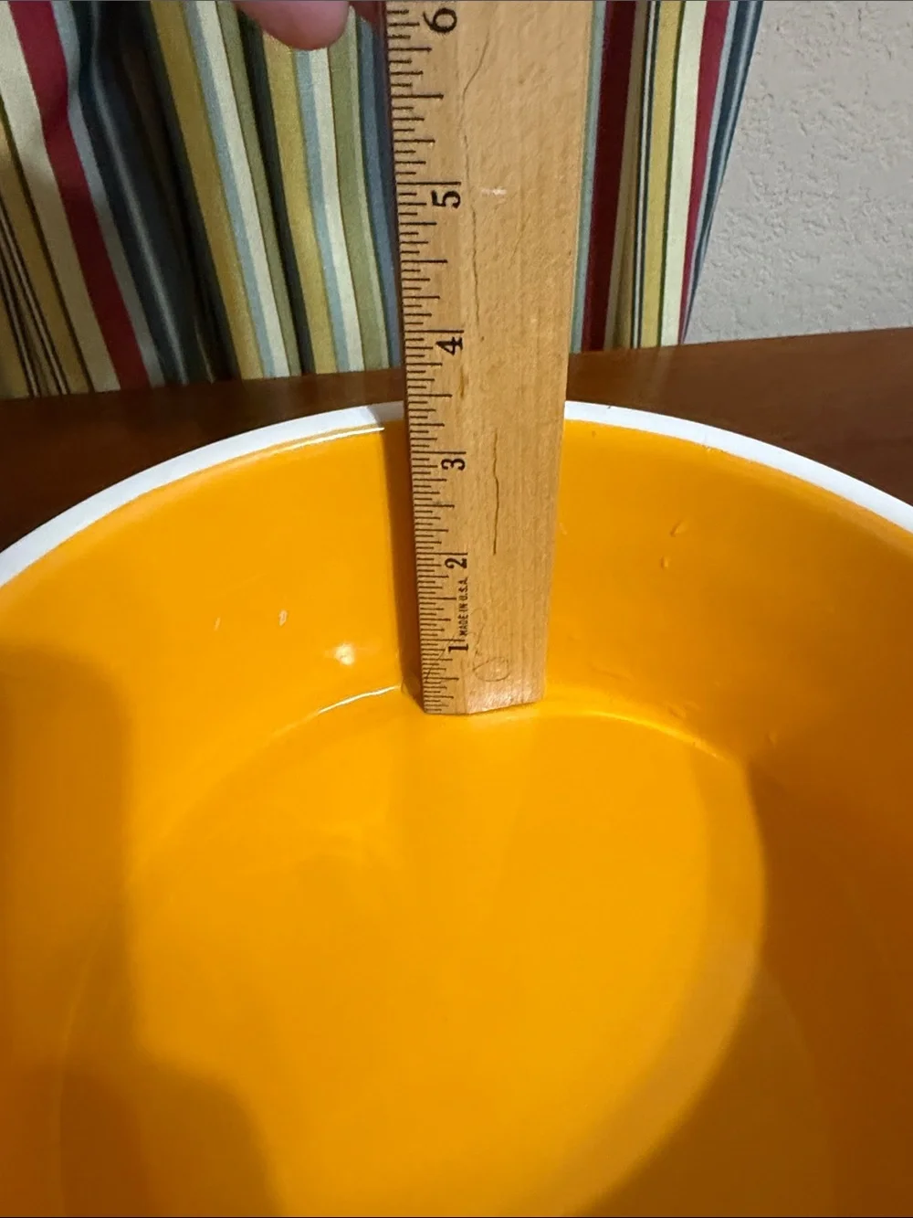 Rae Dunn White Dog Bowl with Orange Interior - 'DEVOUR'